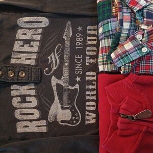 Boys Size 4 X3 Shirt Bundle Red, Multi & Black